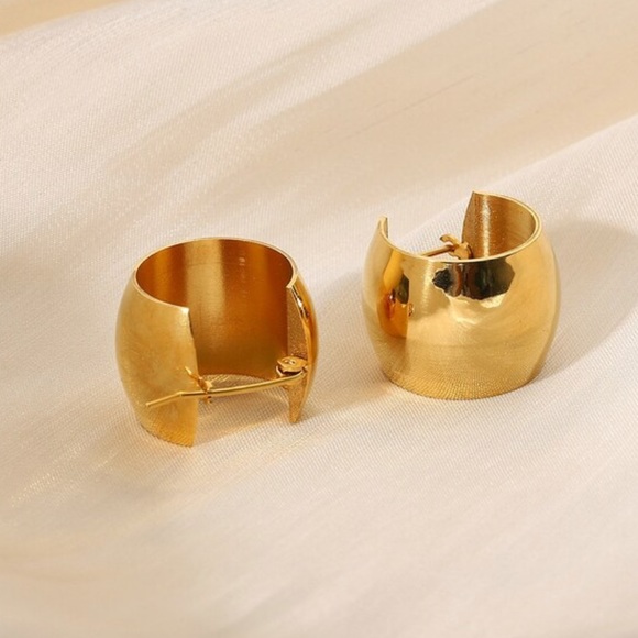 💛Gold plated earrings C -hoop earrings stylish earrings - Picture 4 of 5